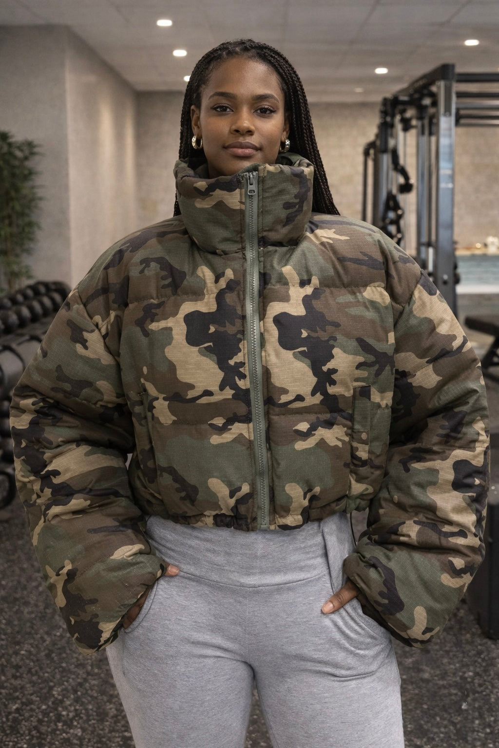 Camo Cropped Coat