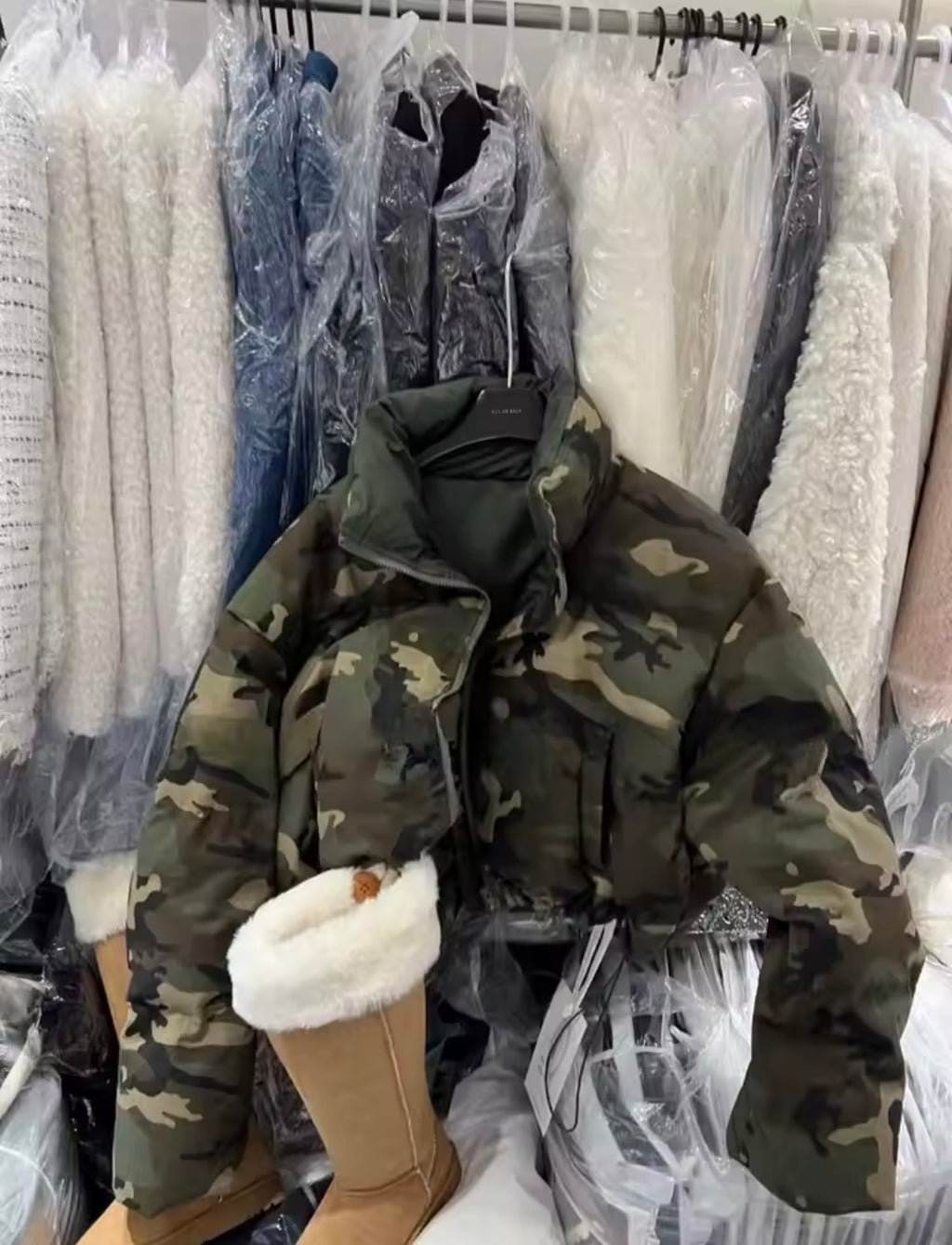Camo Cropped Coat